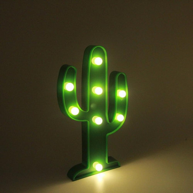 Cactus LED Marquee Letter Light Standing Lamp 3D Night Light Flamingo For Kid Gift Decoration Warm White/Green