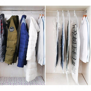 Hanging Type Clothing Compression Bag Saver Transparent Large Thick Down Jacket Vacuum Bag Clothes Finishing Bag L