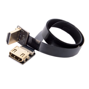 CY HD-216-UP CYFPV Up Angled 90 Degree HDMI Male to Female FPC Flat Cable with Adapters (0.5m)
