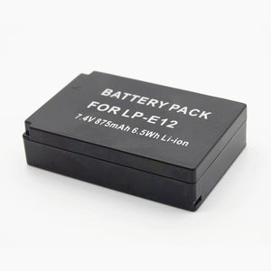 LP-E12 7.4V 875mAh Li-ion Battery for Canon EOS M M2 M10 EOS100D Camera - Black