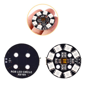 Produino RGB LED Circle Board 7-colors X8 16V for FPV RC Multi-Rotor Racing Drone