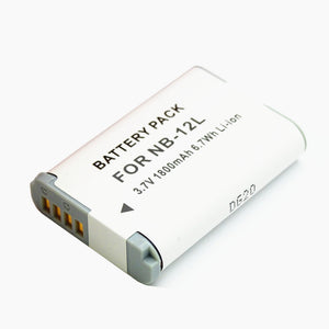 NB-12L 3.7V 1800mAh LI-ion Battery for Canon G1X Mark II N100 Mini X Camera - White + Gray