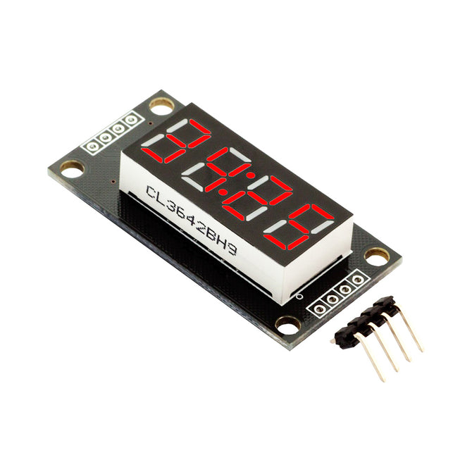 Produino 0.36" 4-Digit Red LED Display Tube (decimal) 7-segments TM1637 Disp With Clock for Arduino