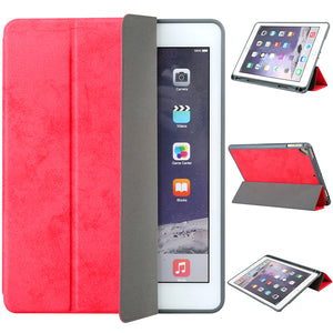 Measy Flexible Soft TPU 6th Generation Case Slim-Fit Trifold Stand Folio Smart Cover for IPAD 9.7" - Red