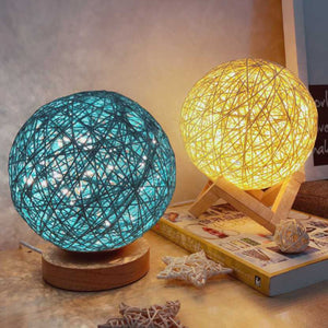 LED Luna Night Light Moon Lamp, Desk USB Charging 3-Color Home Decor Creative Gift, Sepak Takraw Table Lamp Light Yellow