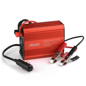 Jtron 300W Power Inverter DC 12V to 110V AC Car Inverter with 4.2A Dual USB Car Adapter (Red)