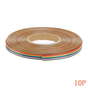 5m/lot 1.27mm Spacing Pitch10 WAY 10 Pin Flat Color Rainbow Ribbon Cable Wiring Wire For PCB DIY 10 Way 10P