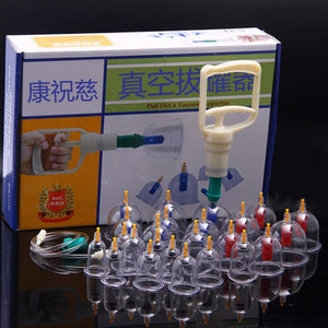 Health Massage 24 Cans Vacuum Cupping Home Sucker Cupping Device Tool