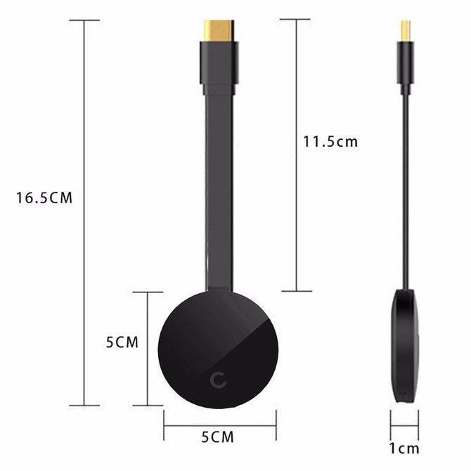 G5 1080P HD Chorme Cast Wireless Dongle TV Stick Airplay Media RK3036 Wireless Wi-Fi Display Receiver For Android IOS Black/None