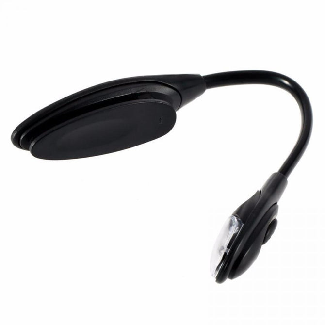 LED Book Reading Light, Mini Clip-On Flexible Bright LED Lamp Light For Travel Bedroom Book Reader White/Black