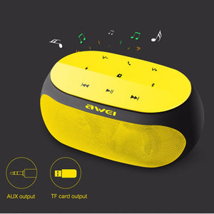 Subwoofer Bluetooth Speaker Stereo Wireless Portable Mini Speakers Support TF Card AUX Input With Microphone Awei Y200 S Yellow/Speaker
