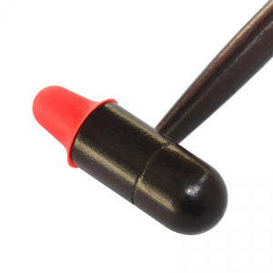 Health Mahogany Beat Meridian Knock Silicone Head Health Traditional Acupuncture Massage Tool Foot Meridian Hammer Random Color