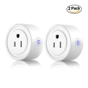 Mini Wi-Fi Smart Plug Echo Plugin Socket Compatible with Alexa Google Home, Remote Control Outlet with Timing Function ( 2 pack)