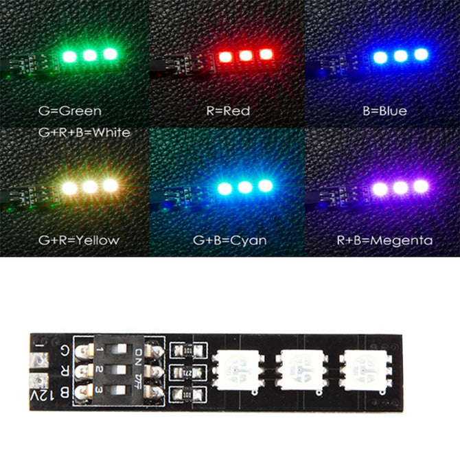 Produnio RGB LED Boards 5050 12V 7 Different Colors for RC Drone FPV Racing