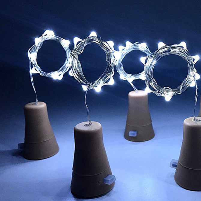 4PCS YWXLight 1M 10LED Bottle Stopper String Lights LED Solar Copper Wire Lamps Cold White