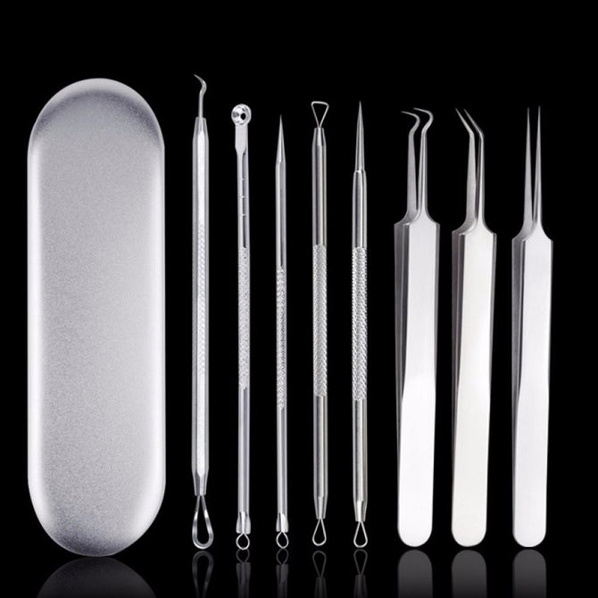 5pcs Acne Needle Tweezers Acne Extractor Remover Removal Tool Kit Set Other