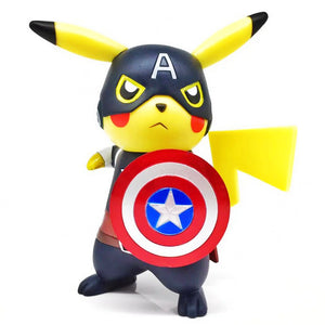 Deadpool Captain America Pikachu Mini PVC Figure Collectible Model