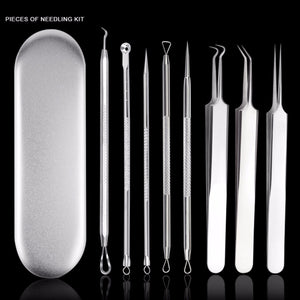 8pcs Acne Blackhead Removal Needles Pimple Spot Comedone Extractor Beauty Face Clean Care Tools Silver