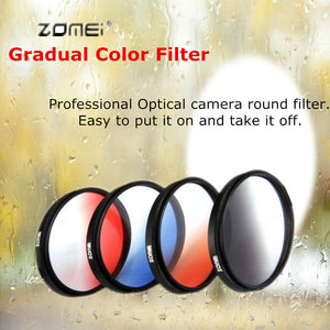 ZOMEI Circular Filter Neutral Density Gradual Color Filter GND Optical Camera Lens Caliber 52mm - Red