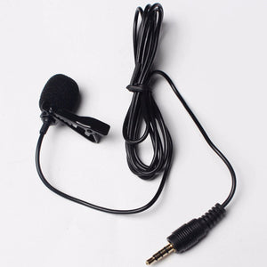 Mini Clip-on Lavalier Microphone 3.5mm Condenser Microphone Voice Recorder Studio Lapel Microfone For Mobile Phone Black