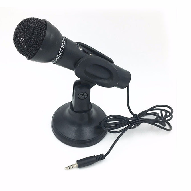 Hot Portable Studio Speech Mini Microphone Chatting Singing KTV Karaoke Mic With Holder For PC Laptop Black