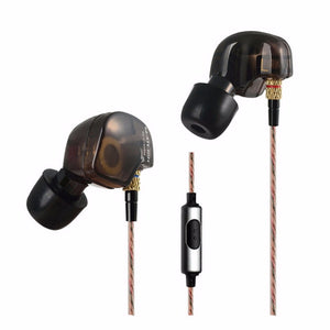 KZ ATE In Ear Earphone High Quality HIFI Metal Sport In-ear Headphone Earbud Auricular With Microphone Good Bass Black