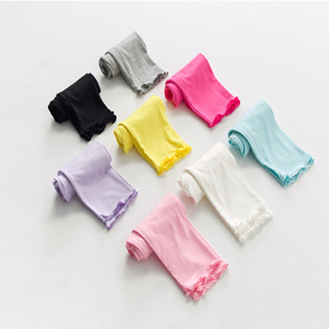 Summer Girls Leggings Candy Color Children Leggings Cropped Pants Purple/3T