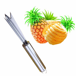 Stainless Steel Pineapple Peeling Pineapple Knife Slicer Peeler Pineapple Fork Fruit Salad Kitchen Accessories Silver