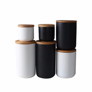 Sealed Ceramic Storage Jar Bottle With Lid For Spices, Tank Container Coffee Tea Caddy For Kitchen Use (White / 260ml)