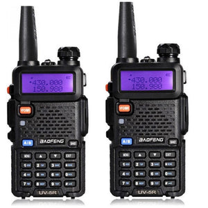 2pcs UV-5R Amateur Dual-Band 5R Two Way Radio 136-174/400-520mHZ UV 5R Walkie Talkie with Free Earpiece Black