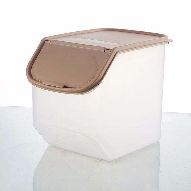 PP Pest Control Box Moisture-Proof Rice Barrels Household Kitchen Dried Food Cereal Flour Storage Box With Measuring Cup Chocolate/L