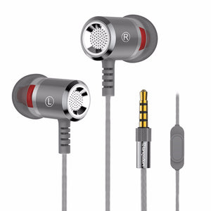 Langsdom M400 3.5mm Metal Earphone For Phone Super Bass In-ear Earphones With Mic Stereo Headset Earbuds For Samsung Silver