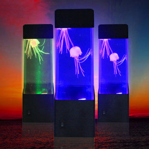 Led Jellyfish Aquarium Tank Night Lights Colorful Jellyfish Lamp Table Desk Relaxing Bedside Atmosphere Night Light Changeable/Clear/0-5W