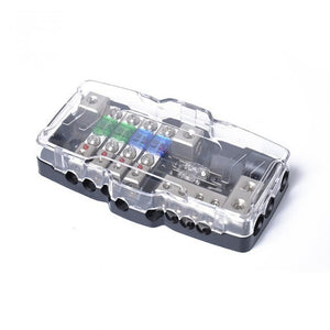 Multi-functional LED Car Audio Stereo Mini ANL Fuse Box with 4 Way Fuse Block 30A 60A 80Amp and Battery Distribution ANL Fuse Box