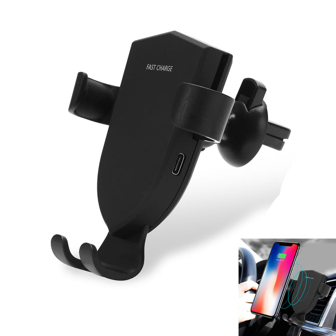 Cwxuan 10W Qi Fast Wireless Charger Car Mount Holder For IPHONE X 8, 8 Plus, Samsung S7 S8 S9, Mix 2S, Huawei Mate RS