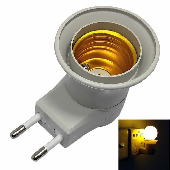 Portable Plug and Play E27 EU Plug LED Spiral Holder with Switch / 100-250V - White