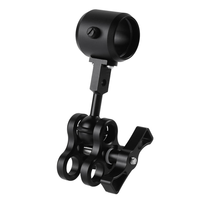 Triple Holes Ball Clamp Mount Ball Handle Adapter for Led Diving Flashlight - Black