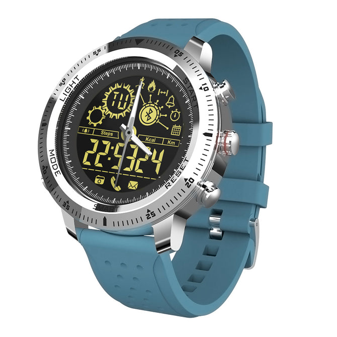 NX02 Round Screen Waterproof Sport Smart Watch Bluetooth - Blue