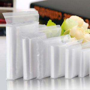 100pcs 12 Various Sizes Medium thickness Clear Self Sealing Plastic Packaging Bags Zip Lock Poly Bags Zipper Bag 11x16cm