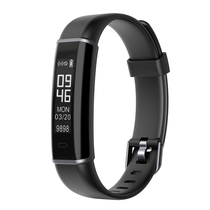 ID130 Smart Wristband Pedometer Pulsometer Smartband Activity Tracker Bracelet Step Counter Fitness Tracker Smart Band - Black
