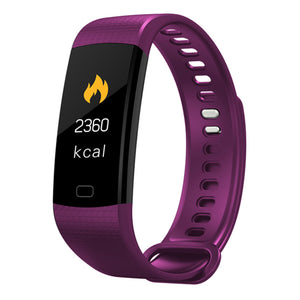 Y5 Smart Band Watch Color Screen IP67 Waterproof Smart Bracelet With Heart Rate Blood Pressure - Purple
