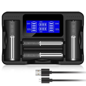 ZHAOYAO USB 5V 4 Slot LCD Universal Intelligent Charger
