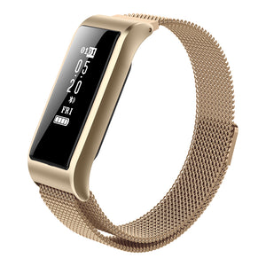 JSBP B29 Fashion Ladies Smart Bracelet W/IP67 Waterproof,Heart Rate Monitor,Blood Pressure Detection,Stainless Steel Strap-Gold