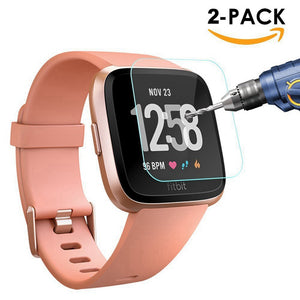[2-PACK] Miimall Premium HD Clear 9H Hardness Tempered Glass Screen Protector Film for Fitbit Versa Smart Watch