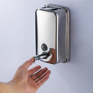 Stainless Steel Soap & Sanitizer Dispenser - Silver (800ml)