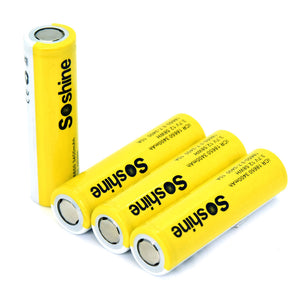 Soshine 18650 3.7V 3400mAh 3C Li-ion Recgargeable Batteries With Case (4 Pack )