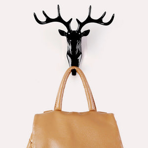 Deer Head Self Adhesive Clothing Display Racks Hook Coat Hanger Cap Room Decor Show Wall Bag Keys Sticky Holder Black