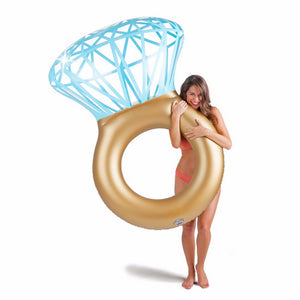 Giant Diamond Ring Inflatable Mattress Swimming Circle Pool Float Boia Piscina Party Toy Tube Raft For Adult Children Chocolate