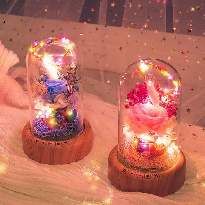 Creative Bluetooth Audio Speaker Wishing Streamer Bottle LED Nightlight Decorative Gifts Decorative Light RGB/Pink/0-5W