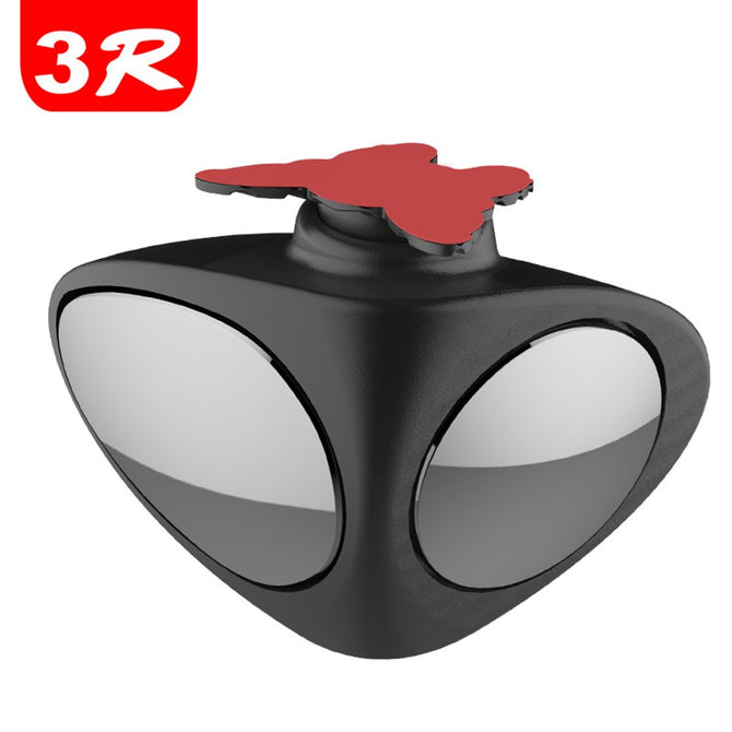 360 Rotation Adjustable Rear View Mirror Car Blind Spot Mirror Dual Use Mirror View Front Wheel Car Mirror Black